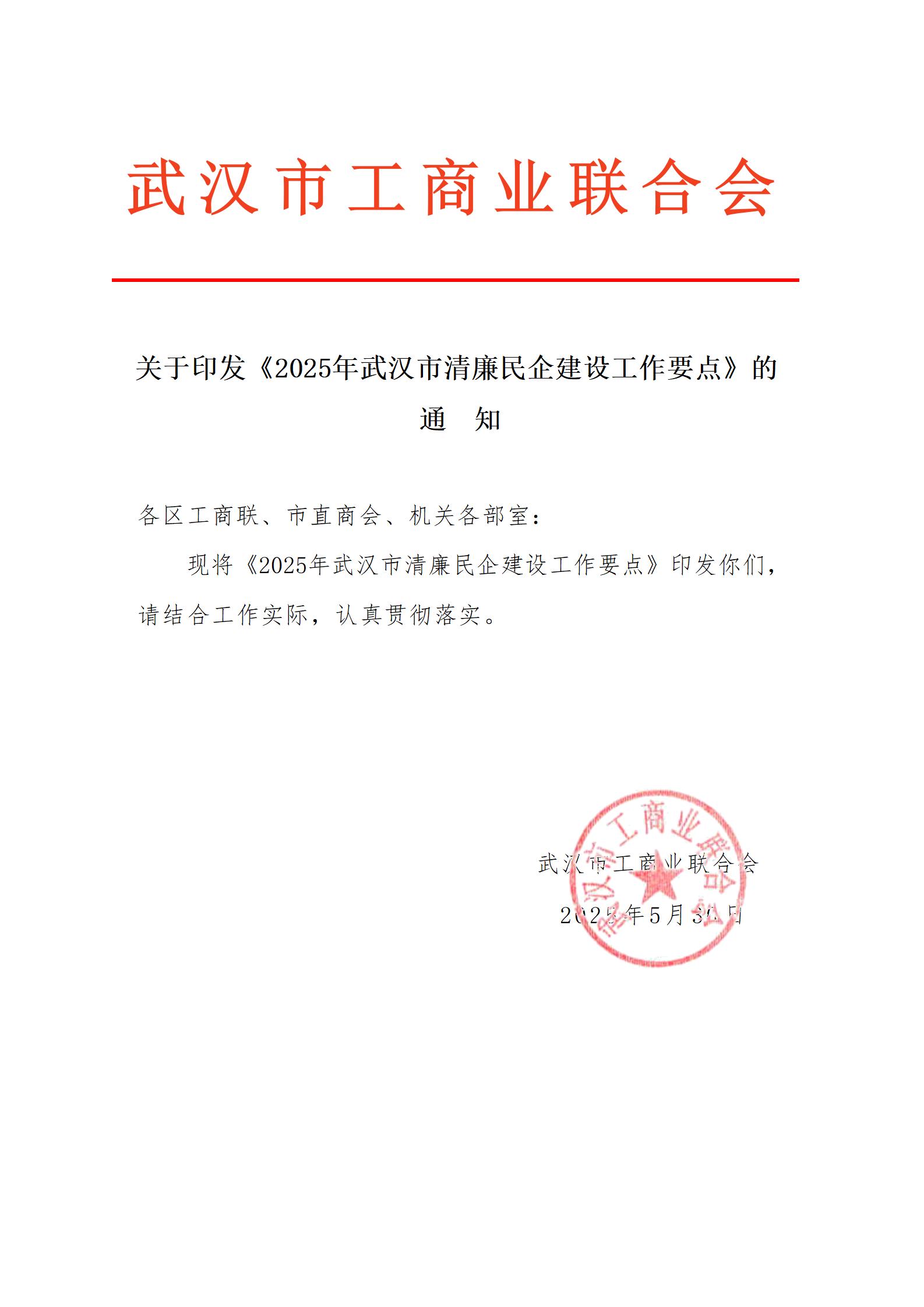 2025年武汉市清廉民企工作要点